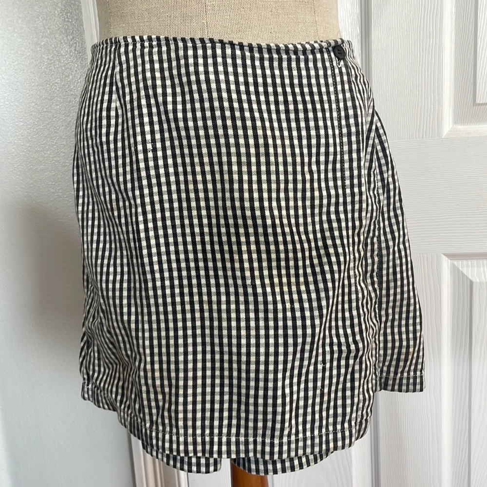 Y2K skort checkered black white shorts skirt 100% cotton women’s size 8